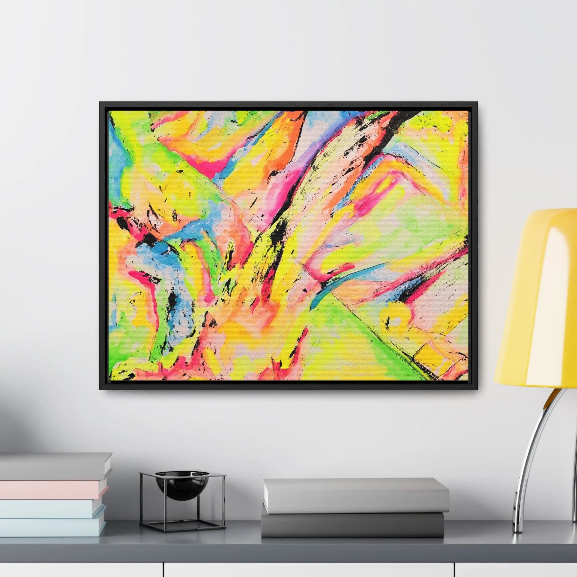 Neon Fire Gallery Canvas Wraps, Horizontal Frame