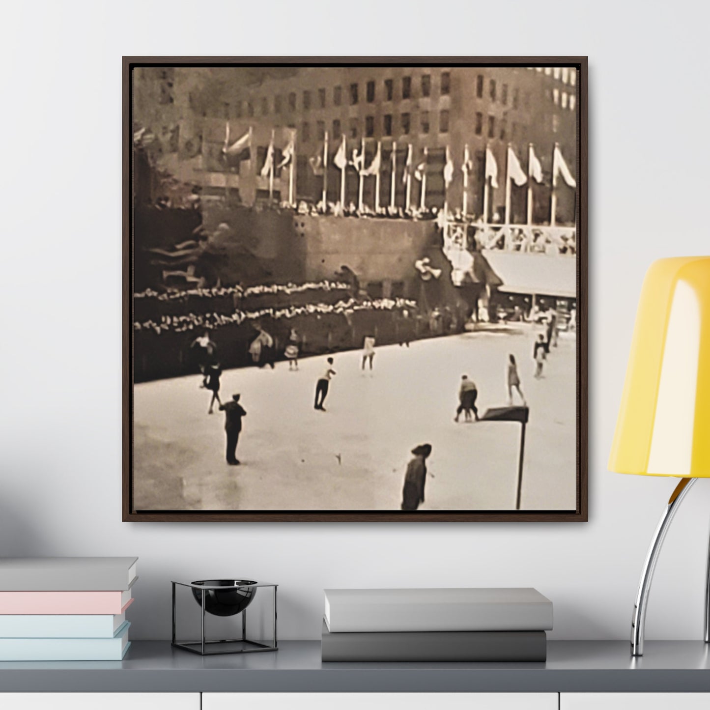 Rockefeller Plaza Easter 1945 Gallery Canvas Wraps, Square Frame