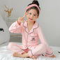 Children's Clothing Girls Cute Printing Long-sleeved Home Wear, Big Children's Thin Cotton Pajamas Set - Pink crown - 0