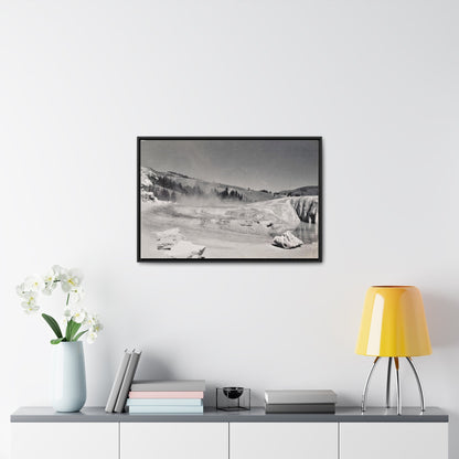 Mammoth Hot Springs Gallery Canvas Wraps Horizontal Frame 30″ x 20″ Black Premium Gallery Wraps (1.25″)
