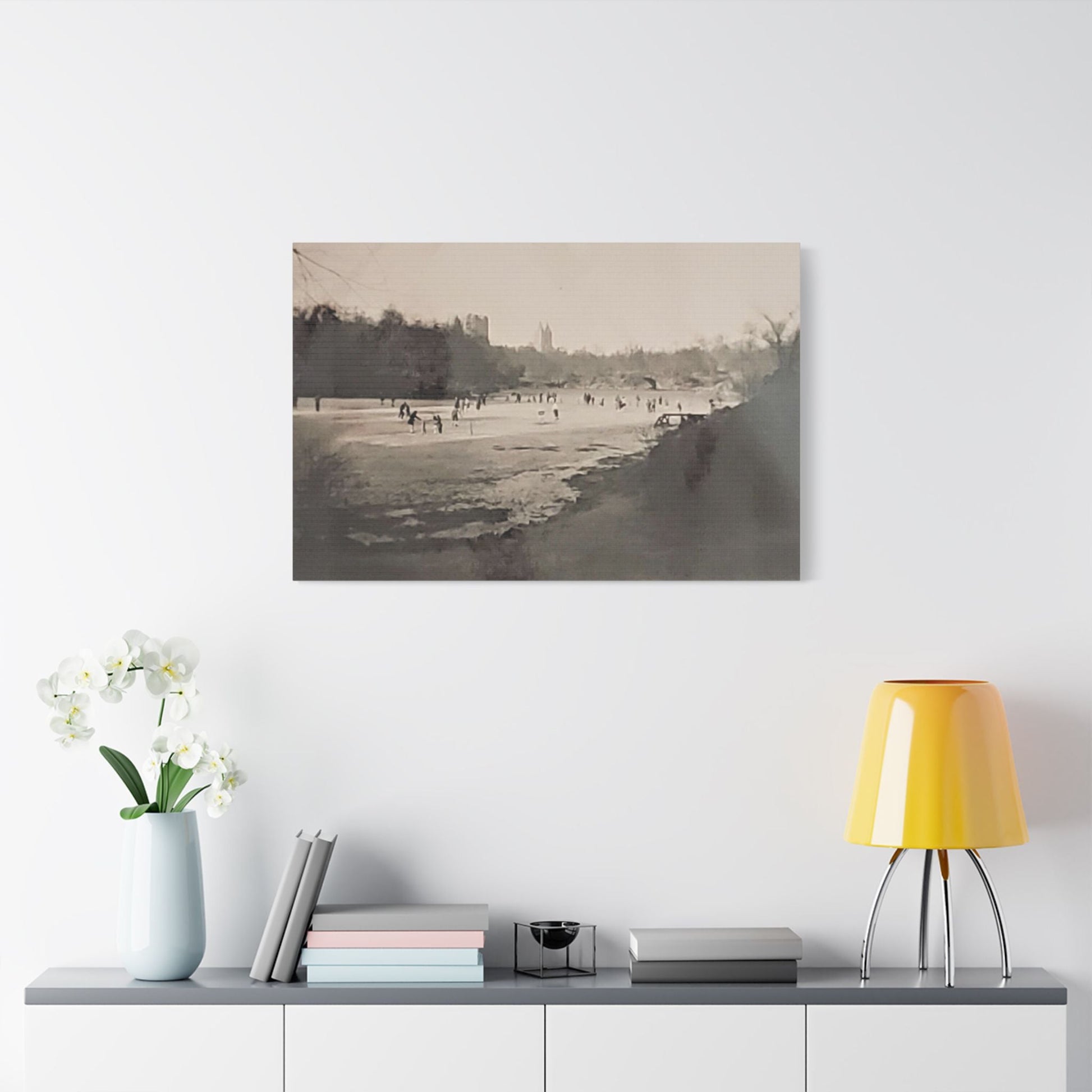 Central Park Satin Canvas Stretched