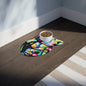 Peacock Pet Feeding Mats - Fish shape (19" × 14") White - food mat