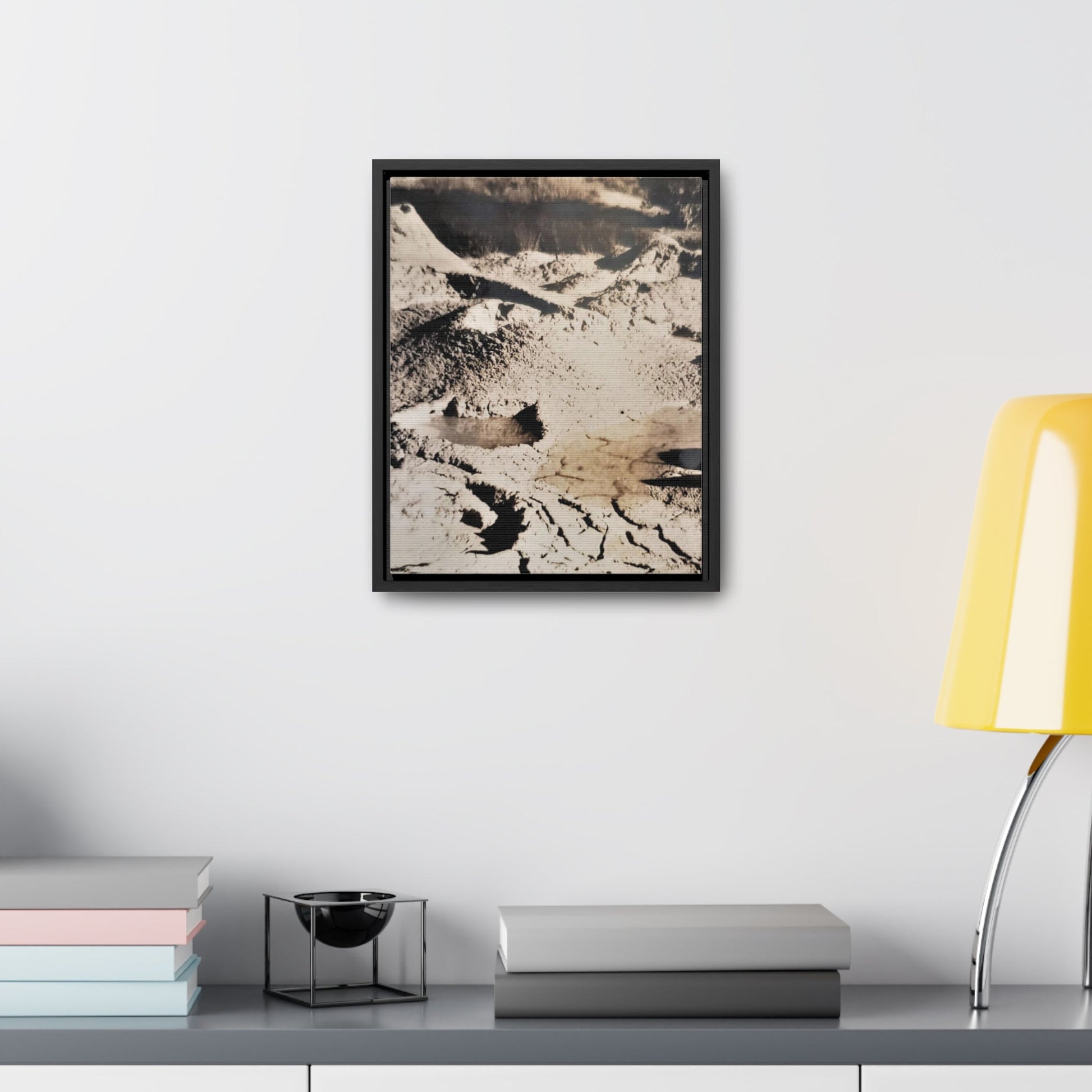 Yellowstone West Thumb Paint Pots Gallery Canvas Wraps Vertical Frame - 11″ x 14″ Premium Gallery Wraps (1.25″) Black - Canvas