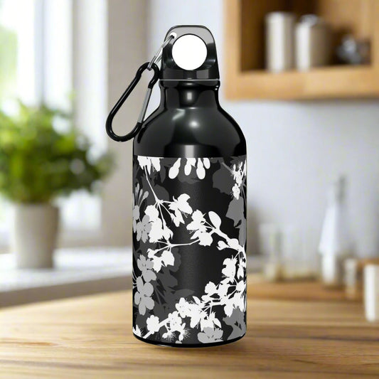 Black and White Blossoms Oregon Sport Bottle