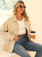Button Up Long Sleeve Denim Jacket - Tan -