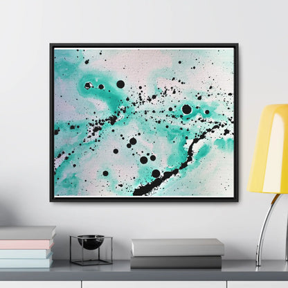 Teal Burst Gallery Canvas Wraps, Horizontal Frame