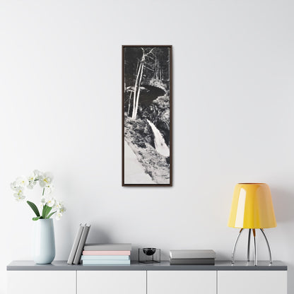 Narada Falls Yellowstone Gallery Canvas Wraps Vertical Frame 12″ x 36″ Premium Gallery Wraps (1.25″) Walnut