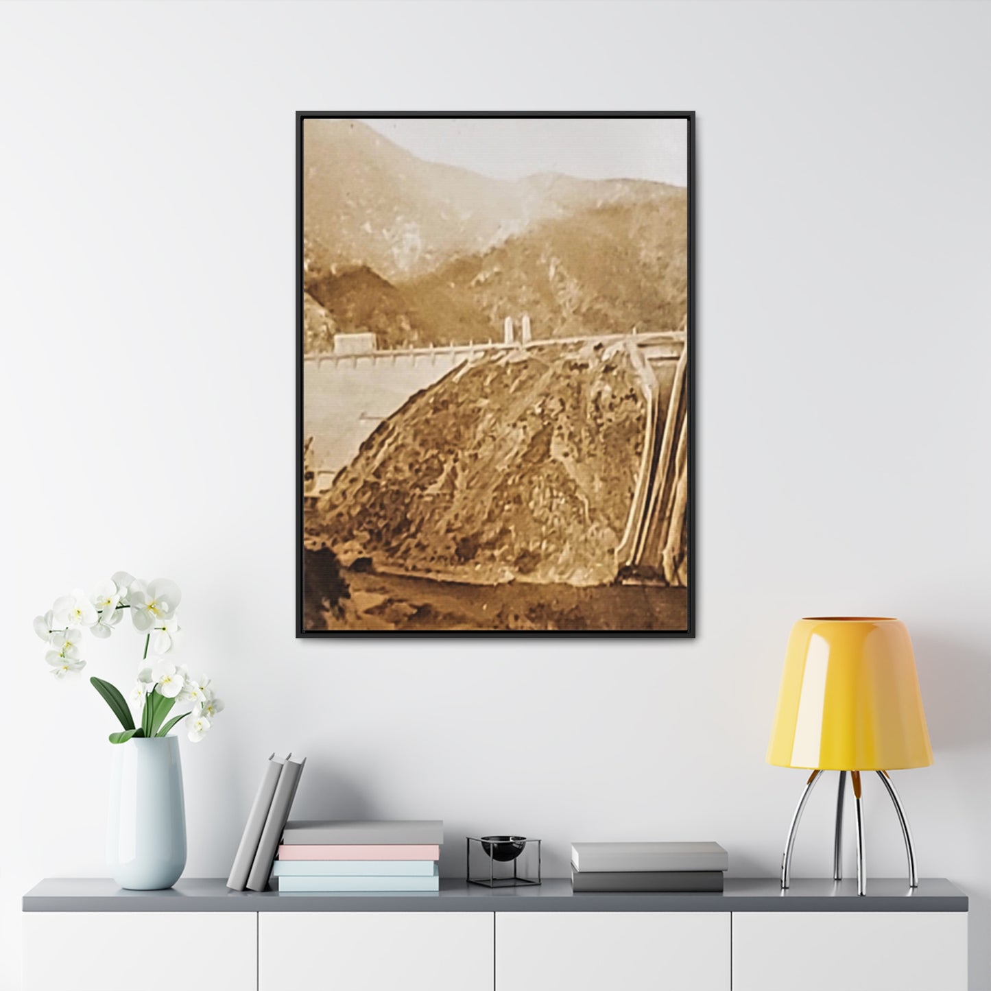 Back View Morris Dam Spillway Gallery Canvas Wraps, Vertical Frame