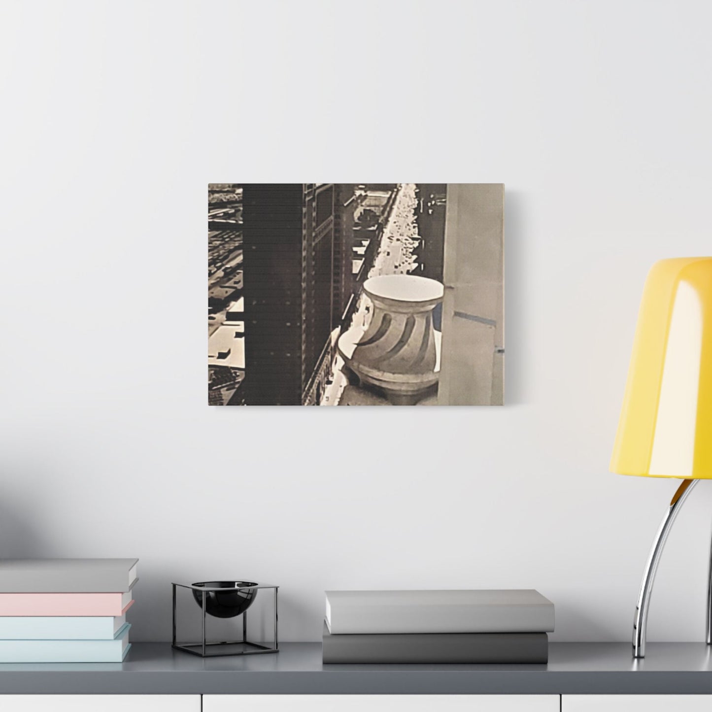 Michigan Ave Chicago Satin Canvas Stretched 16″ x 12″ (Horizontal) 1.5"