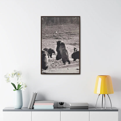 Yellowstone Grizzly Bears Gallery Canvas Wraps 24″ x 36″ Premium Gallery Wraps (1.25″) Walnut