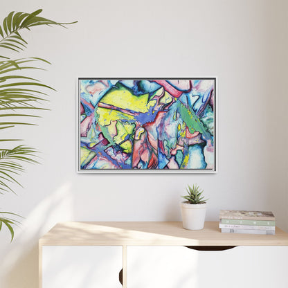Alien Abstract Colorful Framed Canvas Art - Kia Day Design