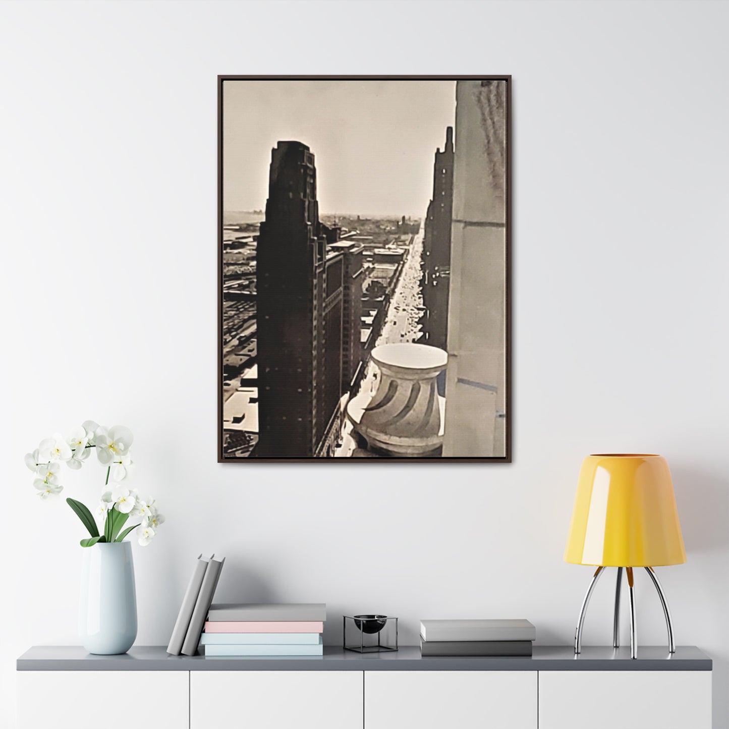 Michigan Ave Chicago Gallery Canvas Wraps, Vertical Frame