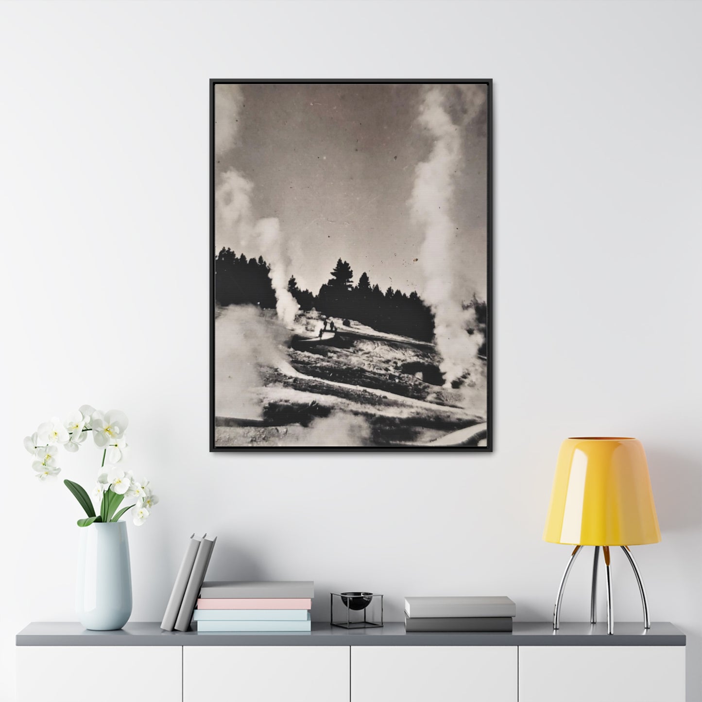 Norris Geyser Yellowstone Gallery Canvas Wraps, Vertical Frame