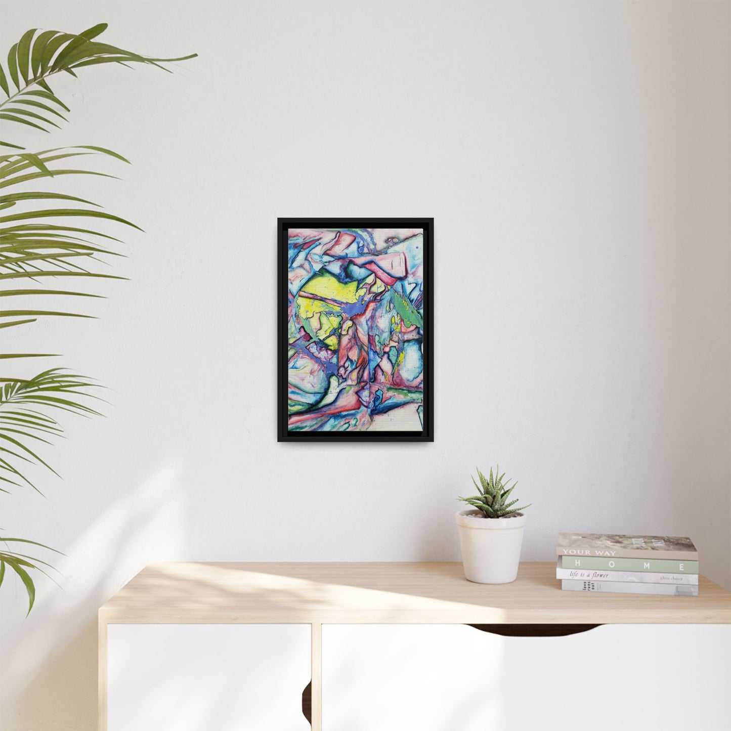 Alien Abstract Colorful Framed Canvas Art - Kia Day Design