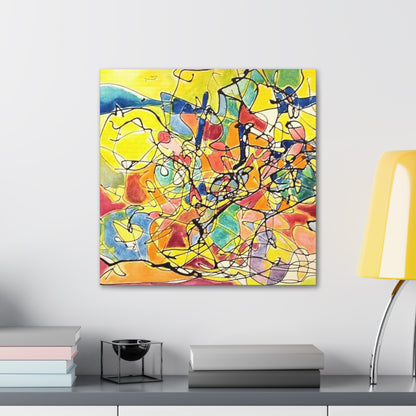 Yellow Abstract Canvas Gallery Wraps 20″ x 20″ 1.25"