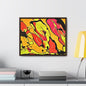 80s Rapture Gallery Canvas Wraps, Horizontal Frame 20″ x 16″ orange black yellow 1.25"