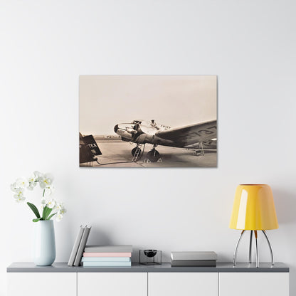 Refueling Mid-Contintent Chief Line Omaha Airport 1939 Canvas Gallery Wraps 36" x 24" 1.25"
