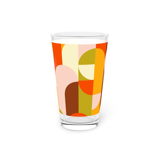 Colorful Modern Geometric Pint Glass - 16oz - Kia Day Design