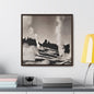Norris Geyser Yellowstone Gallery Canvas Wraps Square Frame 20″ x 20″ Premium Gallery Wraps (1.25″) Walnut