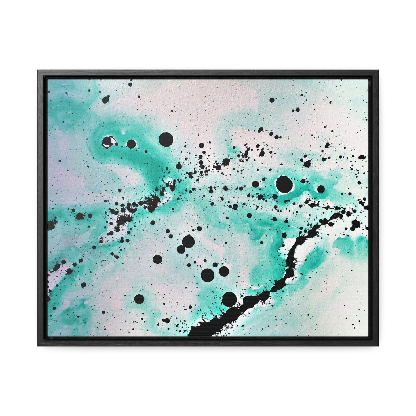 Teal Burst Gallery Canvas Wraps, Horizontal Frame