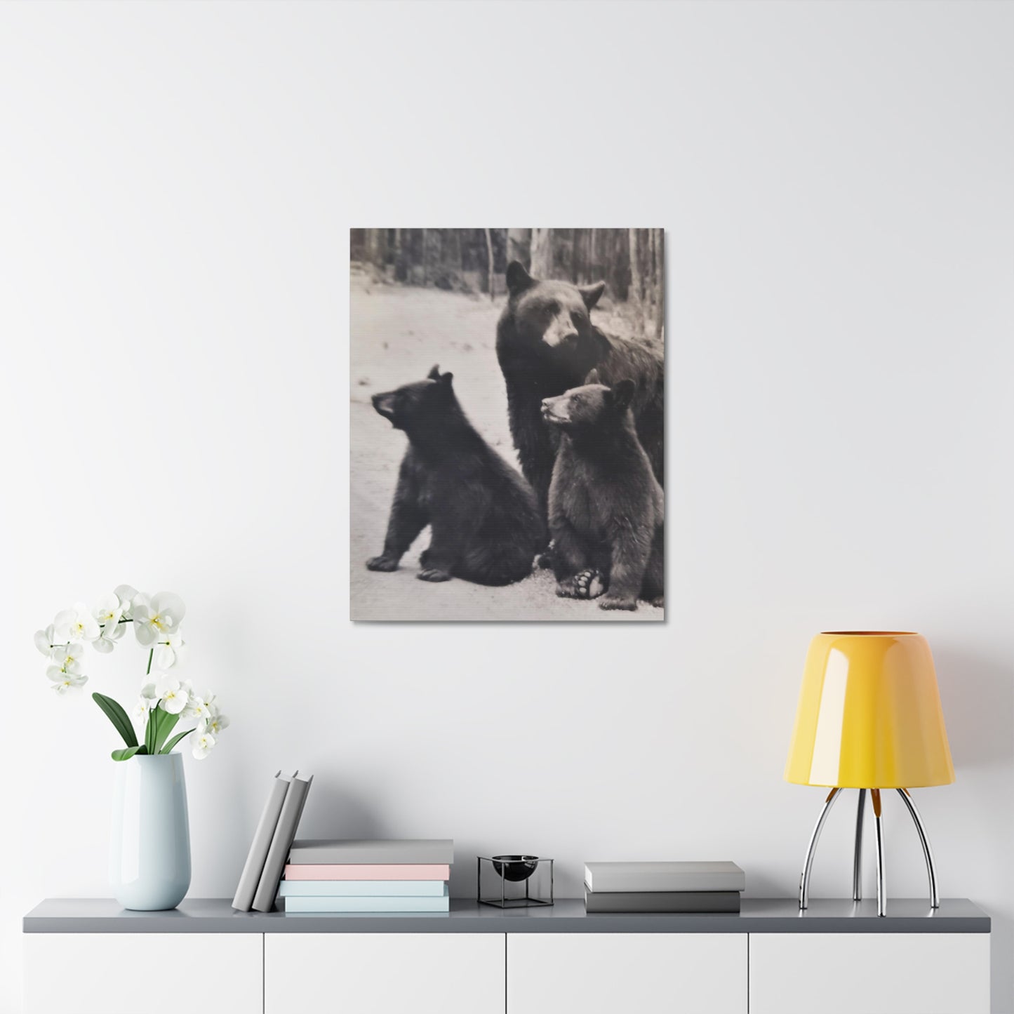 Yellowstone Black Bears Stretched Canvas