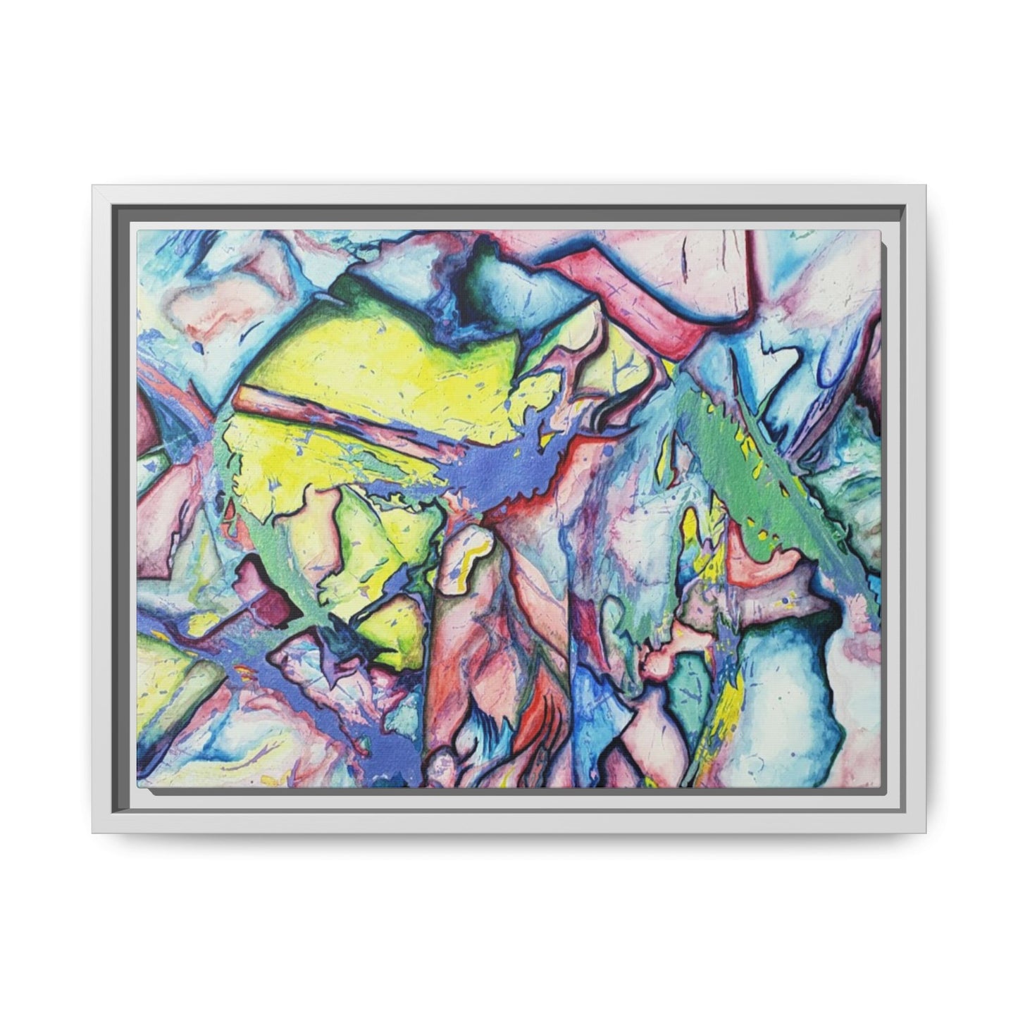 Alien Abstract Colorful Framed Canvas Art - Kia Day Design