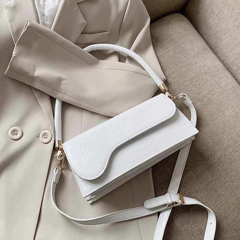Chic Summer Shoulder Bag - Retro Style Crossbody Bag - White - purse