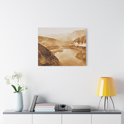 San Gabriel Dirt Fill Dam 1 Satin Canvas Stretched 30" x 24" (Horizontal) 1.5"