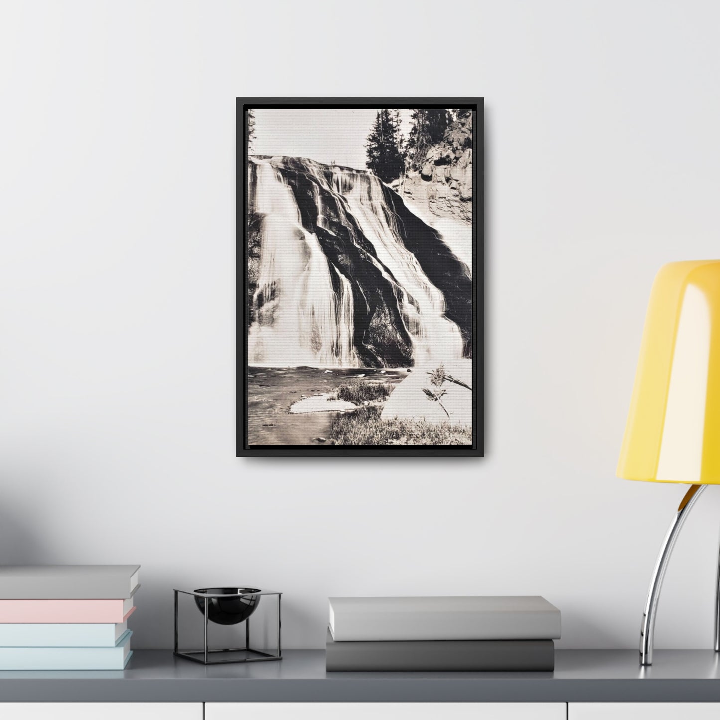 Gibbon Falls Yellowstone Gallery Canvas Wraps, Vertical Frame