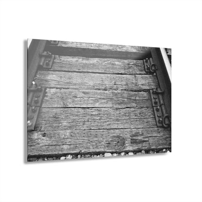 Railroad Track Black & White Acrylic Print — Vintage Track Photography Wall Art French Cleat Hanging - - Home Decor
