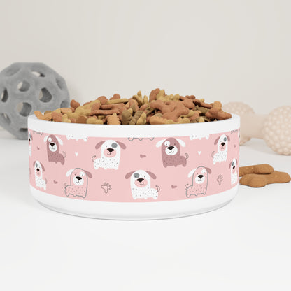 Cute Pink Dog Pet Bowl - Kia Day Design