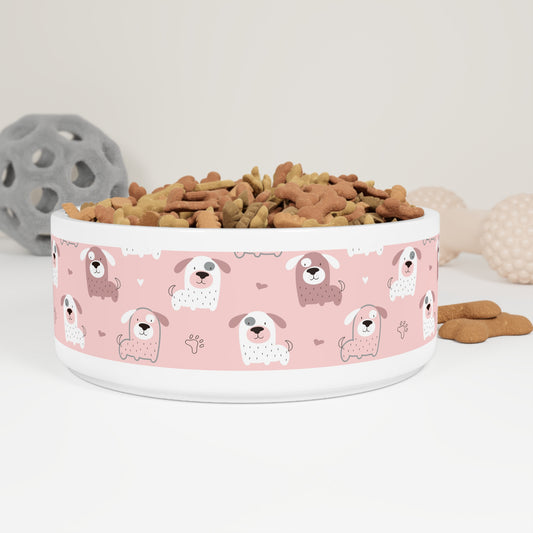 Cute Pink Dog Pet Bowl - Kia Day Design