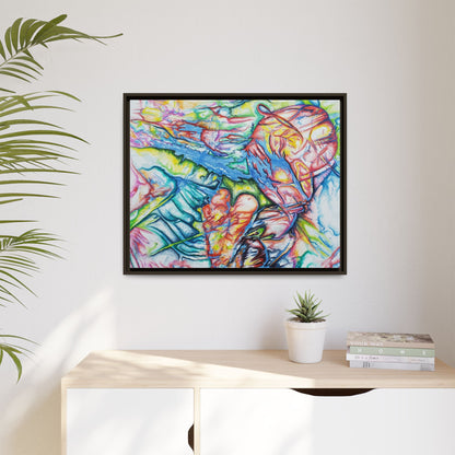 Multi-Color Abstract Framed Canvas Art Print - Kia Day Design