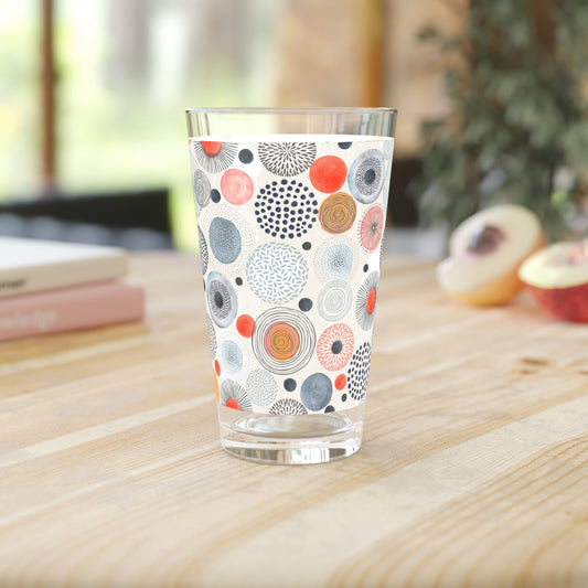 Colorful Patterned Pint Glass - 16oz - 16oz - drinkware
