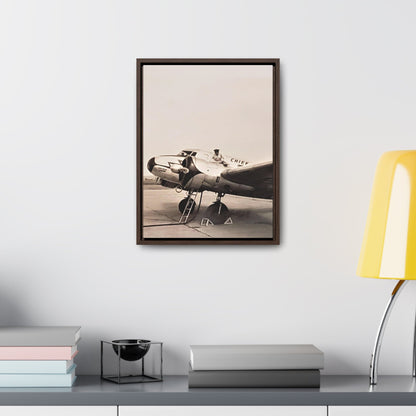 Refueling Mid-Contintent Chief Line 1939 Gallery Canvas Wraps Vertical Frame 12″ x 16″ Premium Gallery Wraps (1.25″) Walnut
