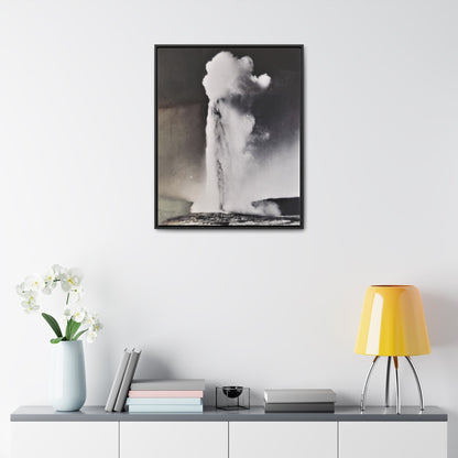 Old Faithful Geyser Yellowstone Gallery Canvas Wraps Vertical Frame 24″ x 30″ Premium Gallery Wraps (1.25″) Black