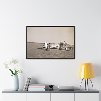 Army Pursuit Plane Ames Airport 1939 Gallery Canvas Wraps, Horizontal Frame 36″ x 24″ Black 1.25"
