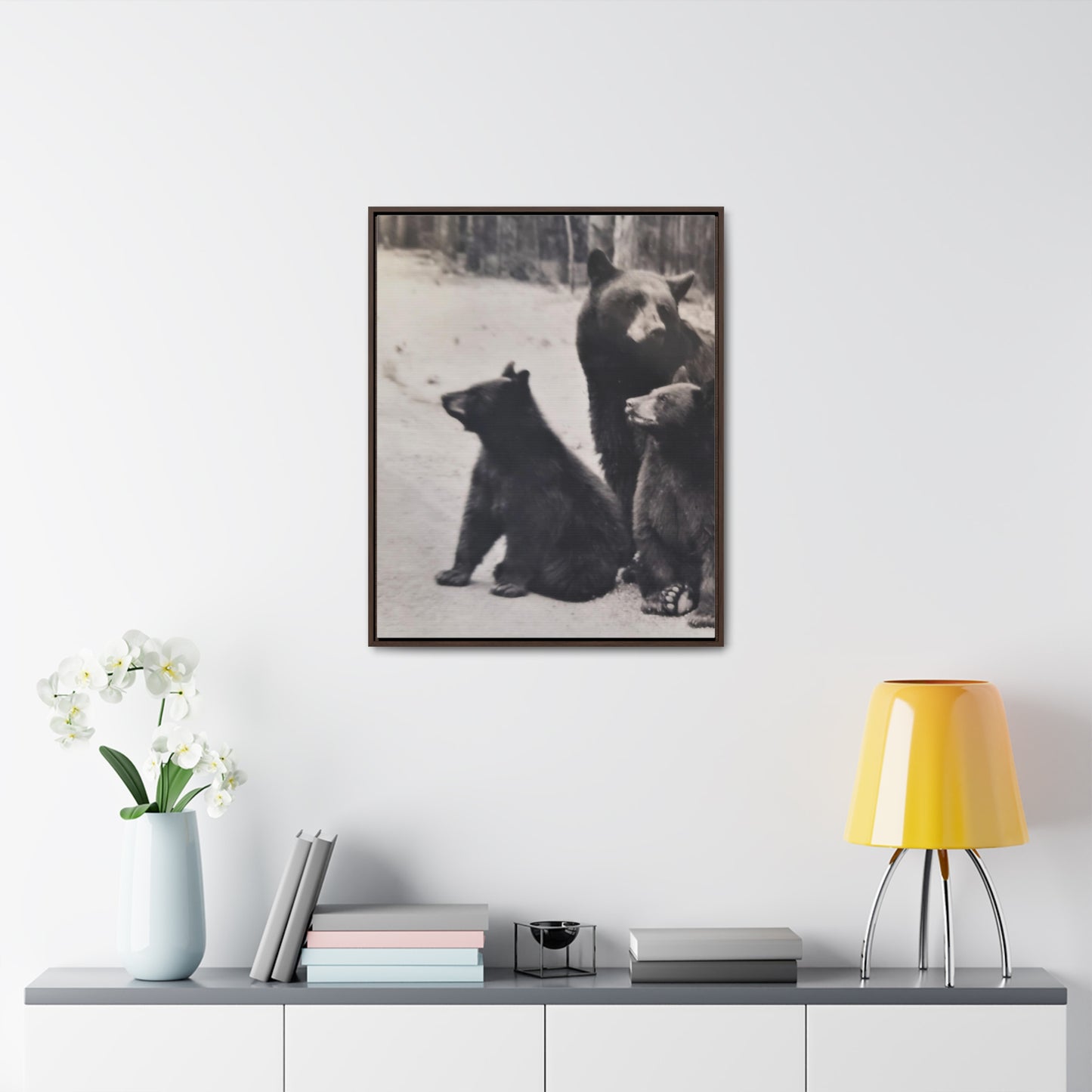 Yellowstone Back Bears Gallery Canvas Wraps, Vertical Frame