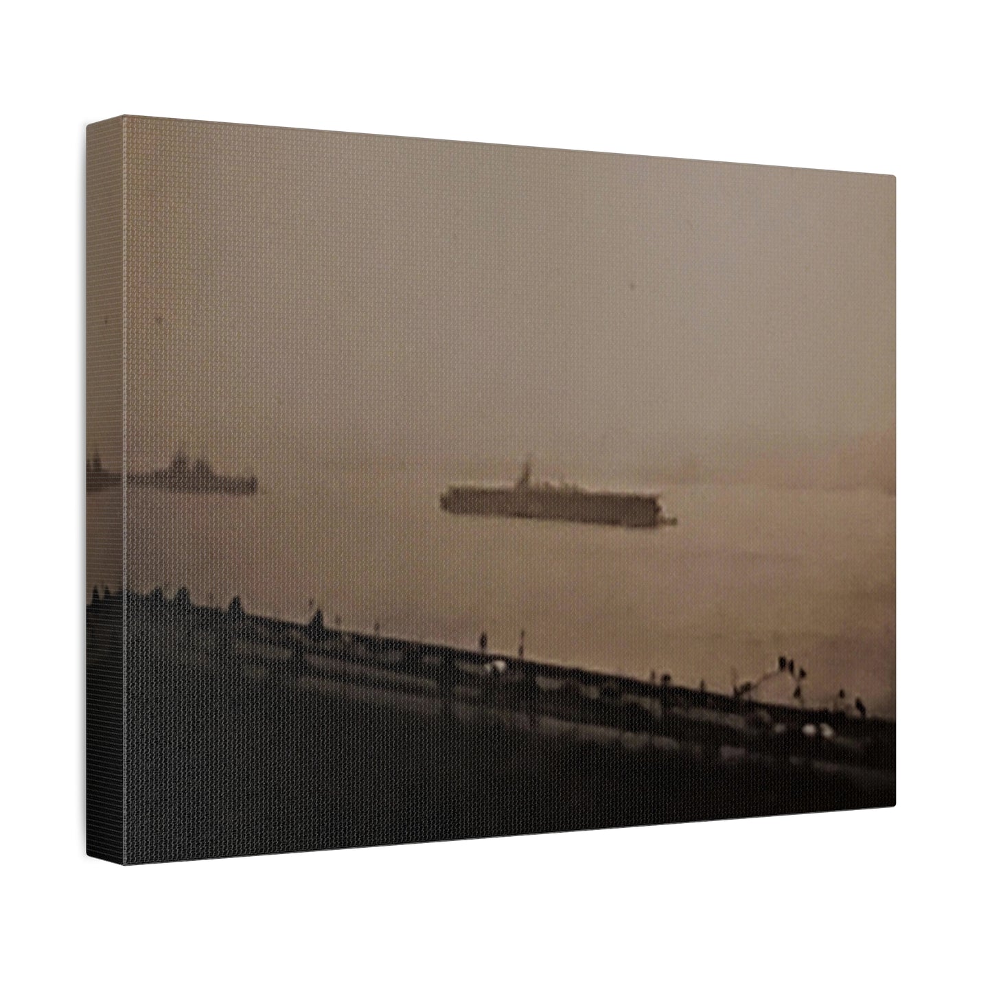 Navy Day New York Hudson River October 27th 1945 War Ships Stretched Canvas