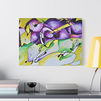 Purple Mountains Satin Canvas Stretched