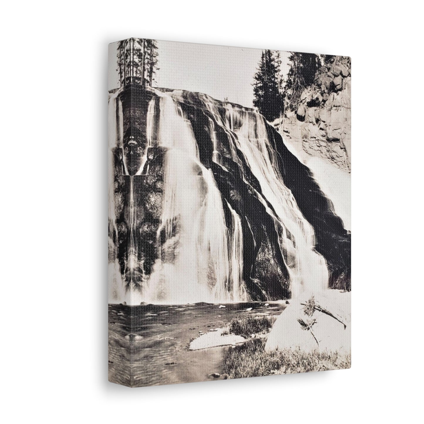 Gibbon Falls Yellowstone Stretched Canvas