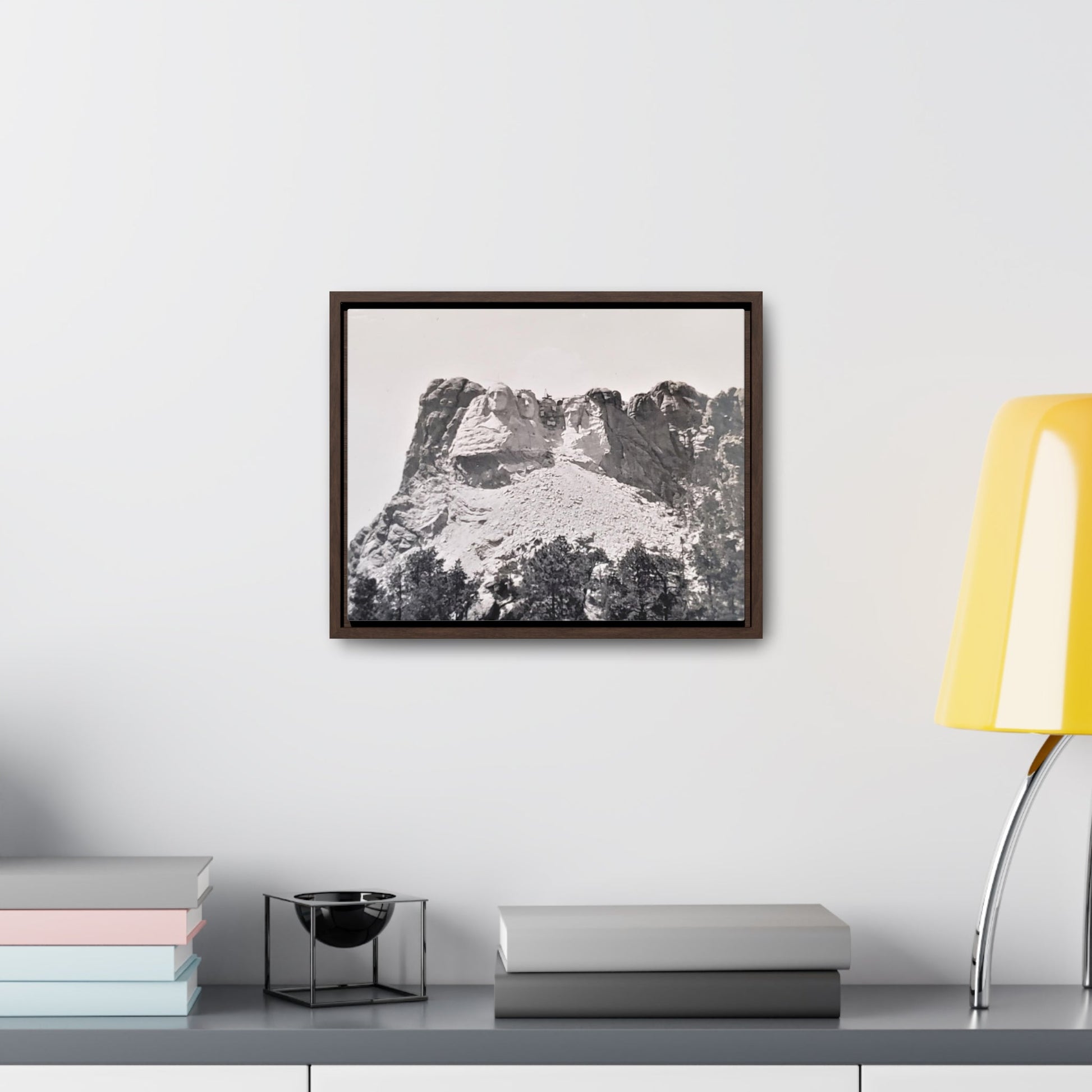 Black Hills Mount Rushmore Gallery Canvas Wraps Horizontal Frame - 14″ x 11″ Walnut 1.25" - Canvas