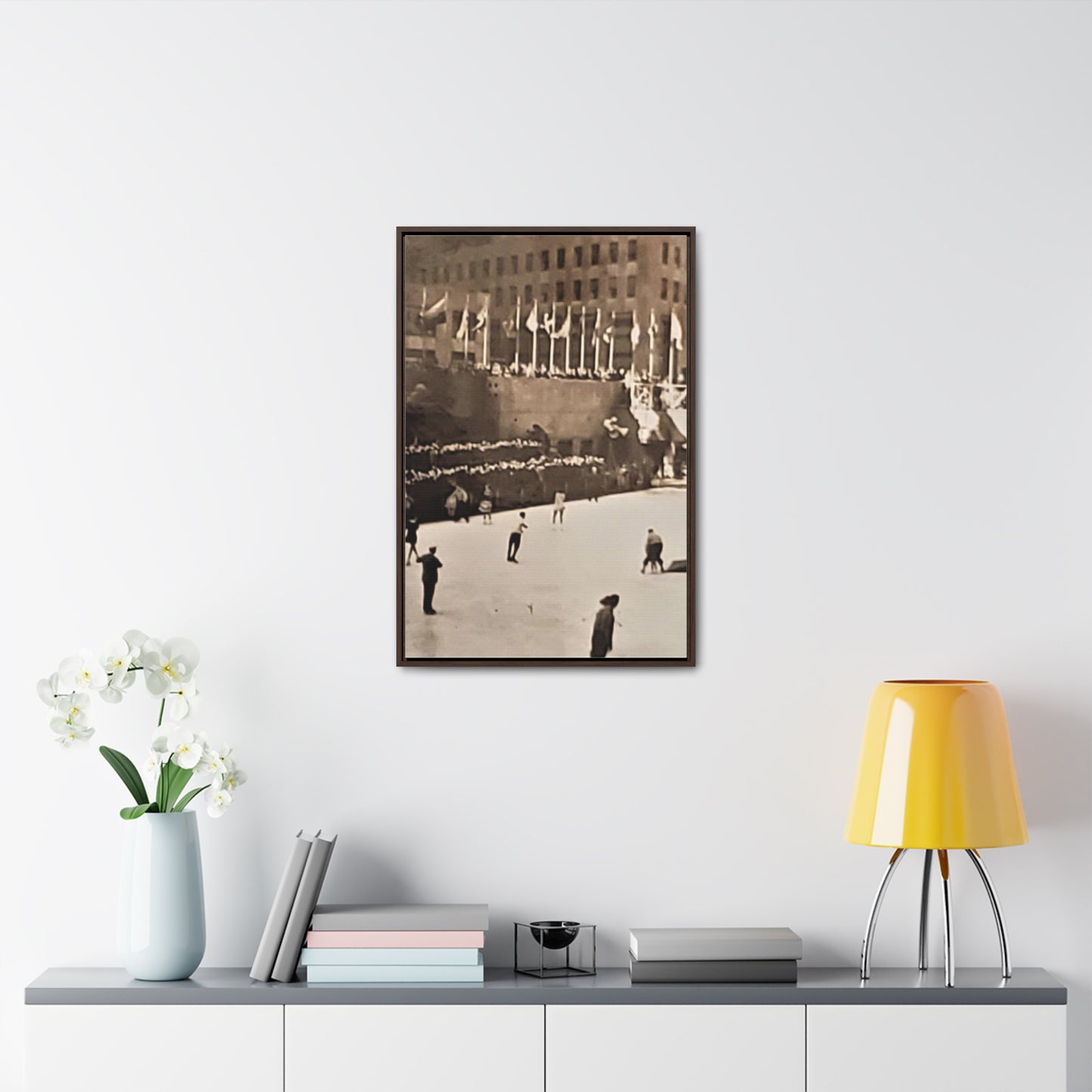 Rockefeller Plaza Easter 1945 Gallery Canvas Wraps, Vertical Frame