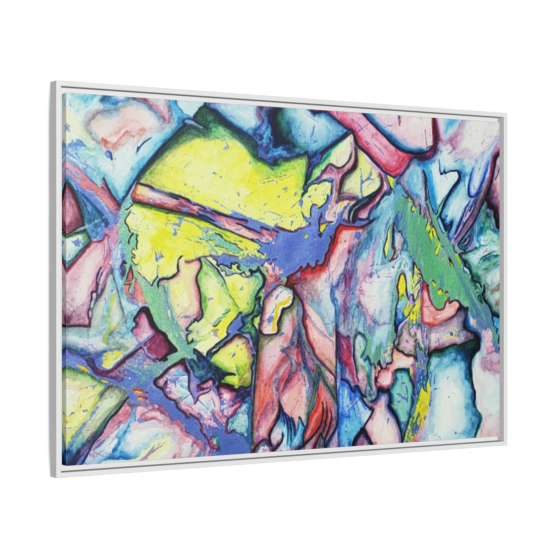 Alien Abstract Colorful Framed Canvas Art - Kia Day Design