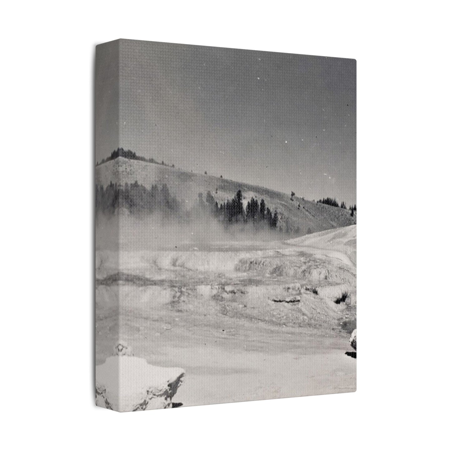 Mammoth Hot Springs Satin Canvas, Stretched