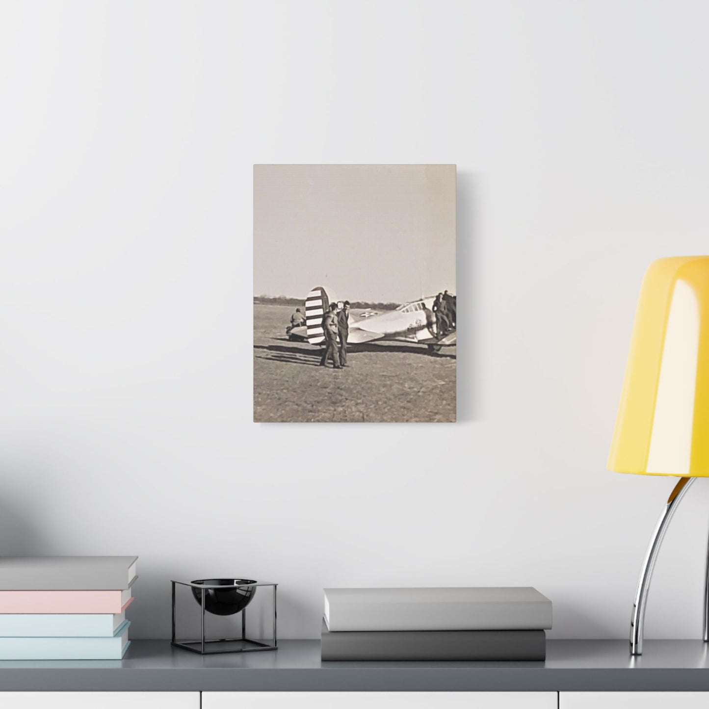 Army Pursuit Plane Ames Airport 1939 Satin Canvas, Stretched