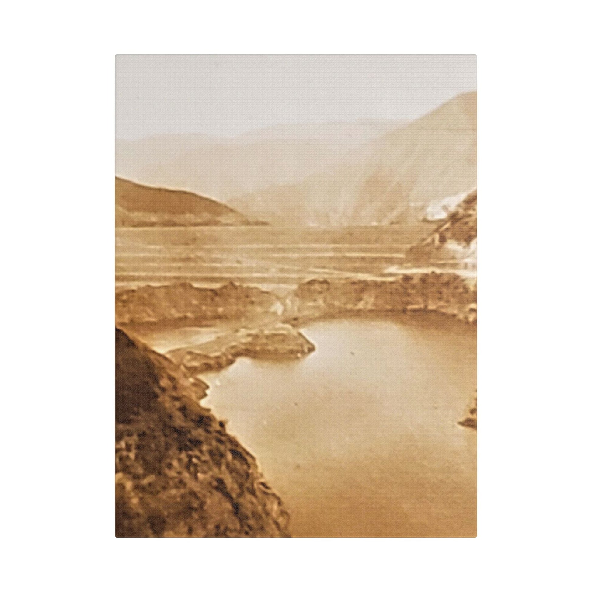San Gabriel Dirt Fill Dam 1 Satin Canvas Stretched