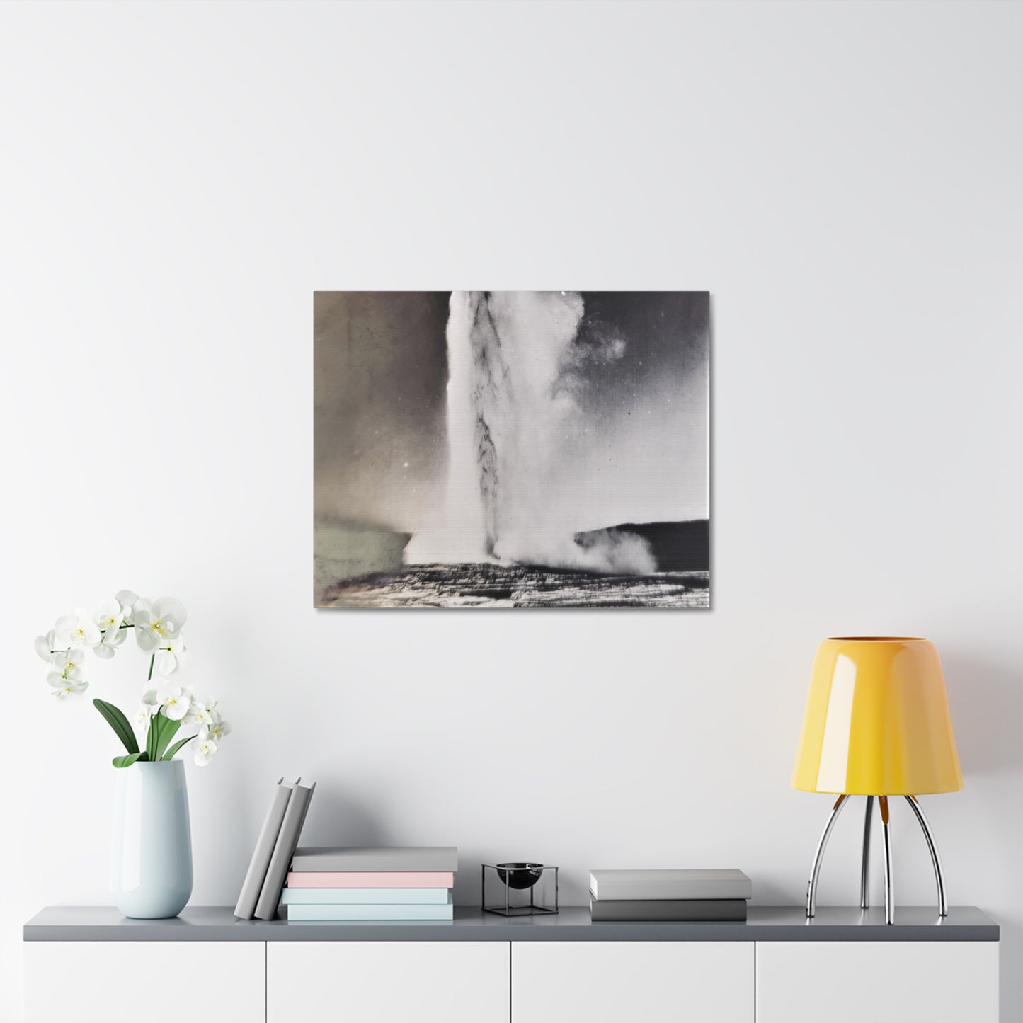 Old Faithful Geyser Yellowstone Stretched Canvas