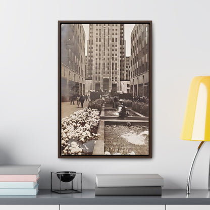 Rockefeller Plaza Gallery Canvas Wraps Vertical Frame 16″ x 24″ Premium Gallery Wraps (1.25″) Walnut
