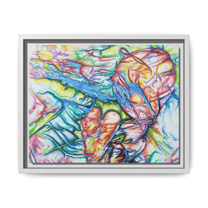 Multi-Color Abstract Framed Canvas Art Print - Kia Day Design